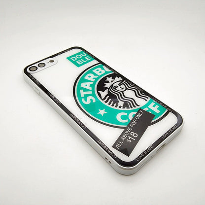 Starbucks Full Camera Lens Protective Hard Shel PC Case For apple iPhone 7 Plus / 8 Plus