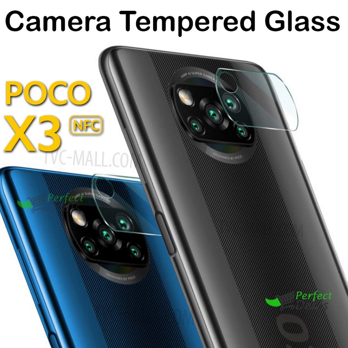 Camera Glass for Xiaomi Mi POCO X3 Perfect Camera Protection Film Clear 9H Glass Mobile camera lens protector