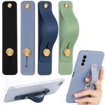 Adjustable Soft Coloured Phone Grip Holder with Finger Strap Versatile Stand for Smartphones