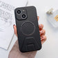 iPhone 14 Plus Magsafe Wireless Charging Mobile Phone Leather Case Buckle Ring Stand Back Cover