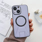iPhone 14 Plus Magsafe Wireless Charging Mobile Phone Leather Case Buckle Ring Stand Back Cover
