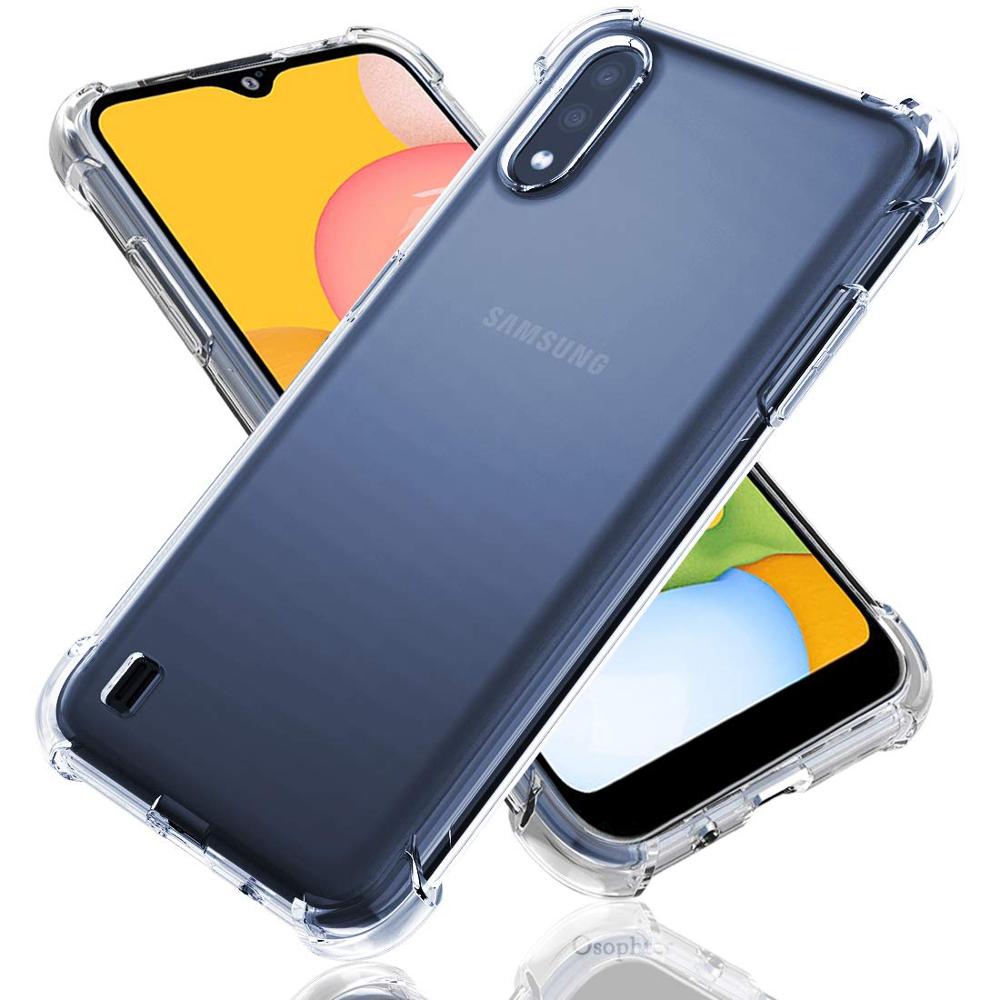 AntiShock Clear Back Cover Soft Silicone TPU Bumper case for Samsung A01