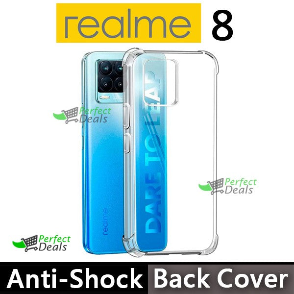 AntiShock Clear Back Cover Soft Silicone TPU Bumper case for Realme 8