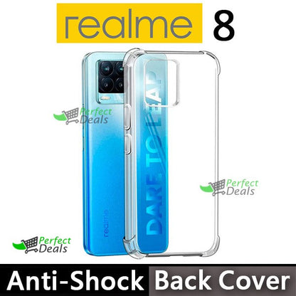 AntiShock Clear Back Cover Soft Silicone TPU Bumper case for Realme 8