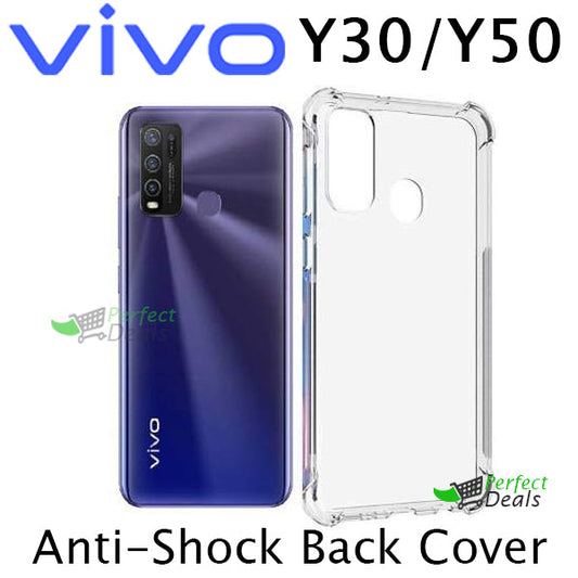 AntiShock Clear Back Cover Soft Silicone TPU Bumper case for Vivo Y30 / Y50