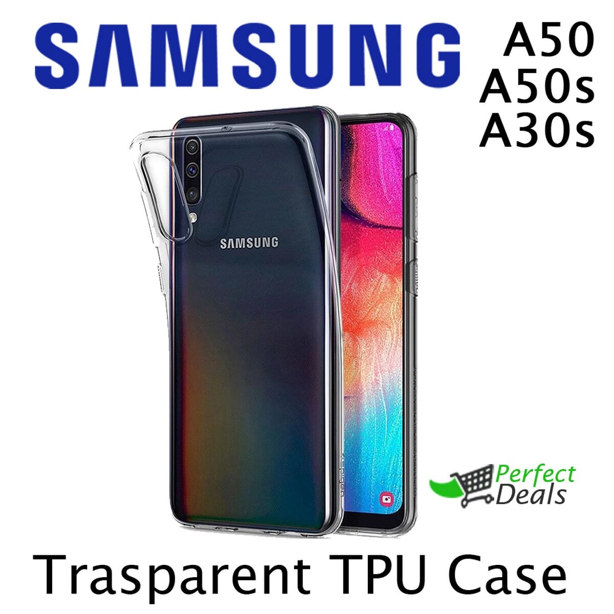 Transparent Clear TPU Case for Samsung A50