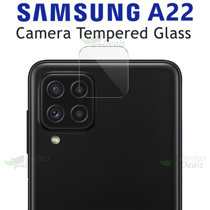 Camera Glass for Samsung Galaxy A22 Perfect Camera Protection Film Clear 9H Glass Mobile camera lens protector