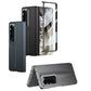 LEEKA Samsung Z Fold 6 case with Super Luxury Sport car fiber Pro case design with free inbuilt Screen Protector