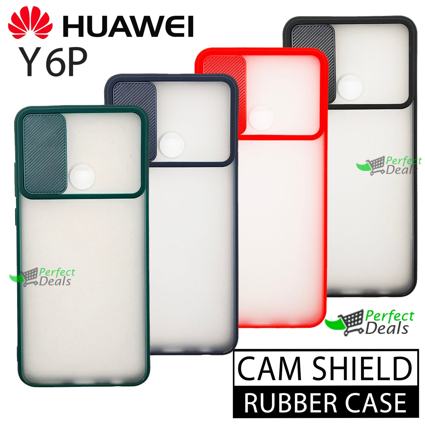 Camera Protection Slide PC+TPU case for Huawei Y6P