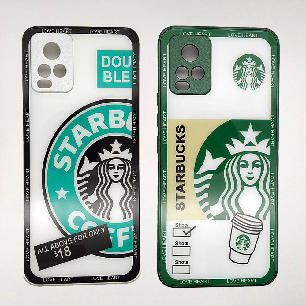 V20 Starbucks Series High Quality Perfect Cover Full Lens Protective Transparent TPU Case For Vivo V20