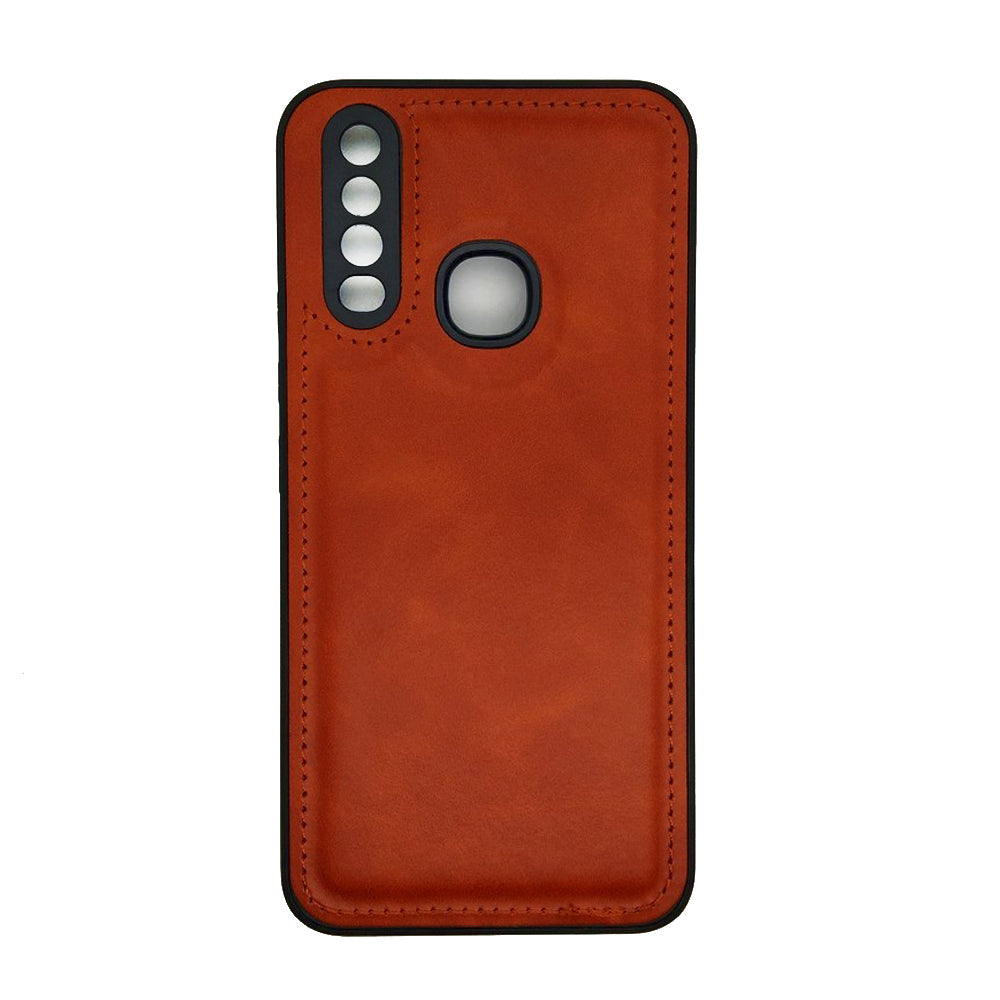 Luxury Leather Case Protection Phone Case Back Cover for Vivo Y12 / Y15 / Y17