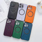 iPhone 12 Pro Magsafe Wireless Charging Mobile Phone Leather Case Buckle Ring Stand Back Cover