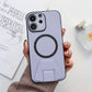 iPhone 12 Magsafe Wireless Charging Mobile Phone Leather Case Buckle Ring Stand Back Cover