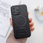 iPhone 13 Pro Magsafe Wireless Charging Mobile Phone Leather Case Buckle Ring Stand Back Cover