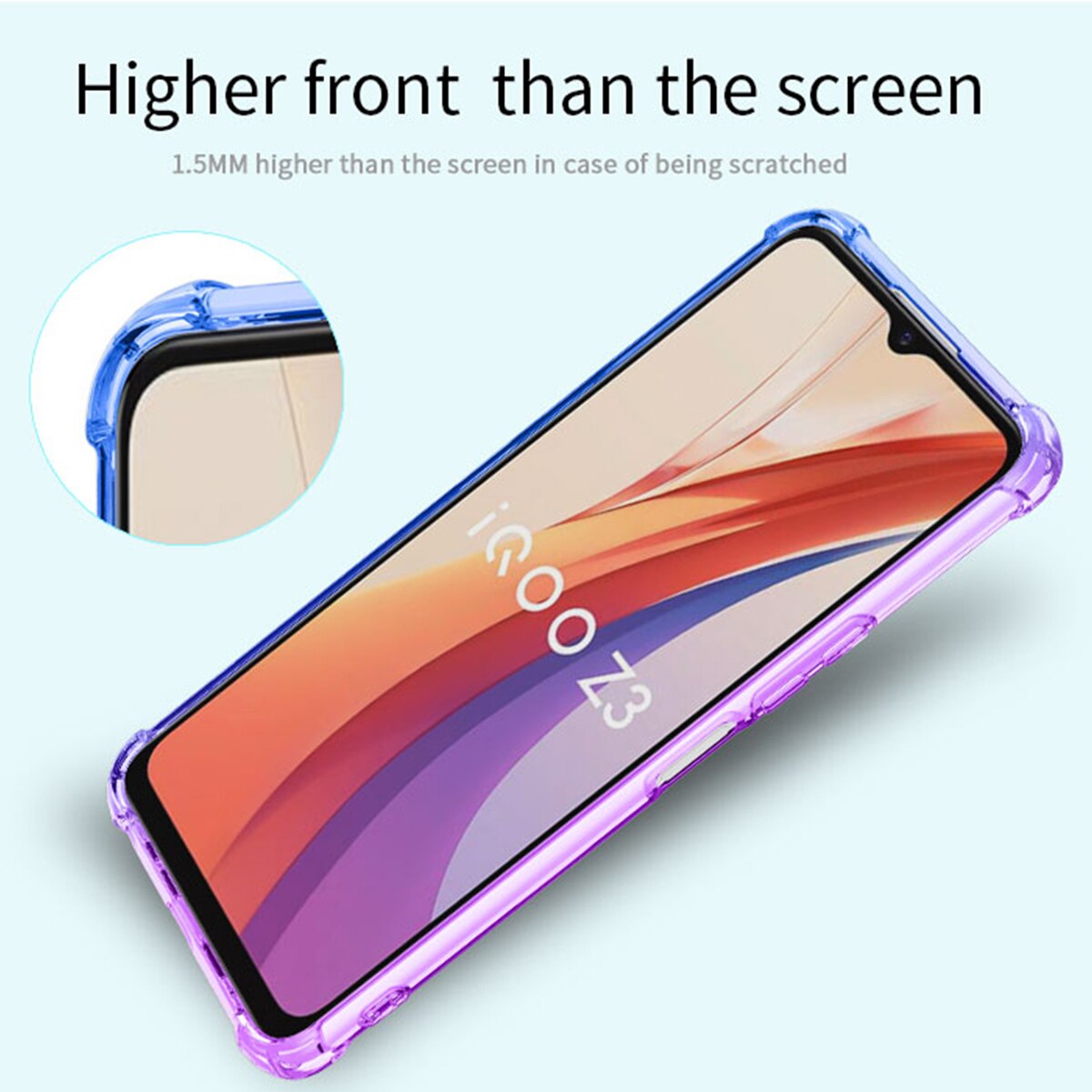 AntiShock Clear Back Cover Soft Silicone TPU Bumper case for Vivo Y53s