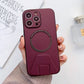 iPhone 12 Pro Magsafe Wireless Charging Mobile Phone Leather Case Buckle Ring Stand Back Cover