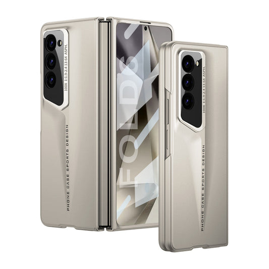 LEEKA Samsung Z Fold 6 case with Super Luxury Sport car fiber Pro case design with free inbuilt Screen Protector