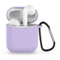 Soft Silicone apple Airpod case with Clip Metal Hanger