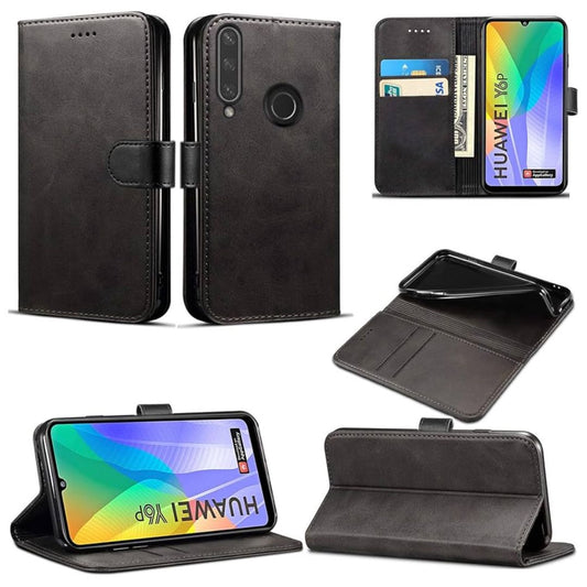 Huawei Y6p Leather Pouch Case Premium Leather texture full cover