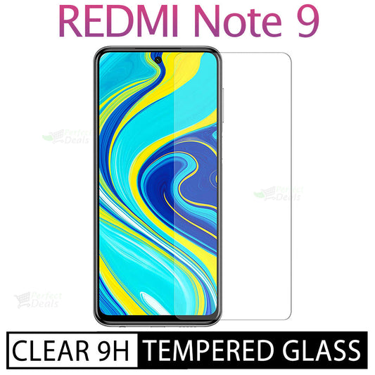 9H Clear Galss for Redmi Note 9 Anti Scratch 0.3mm Transparent Screen Protection Glass Film Strong Clear Borderless Full Cover 9H Tempered Glass for Redmi Note 9