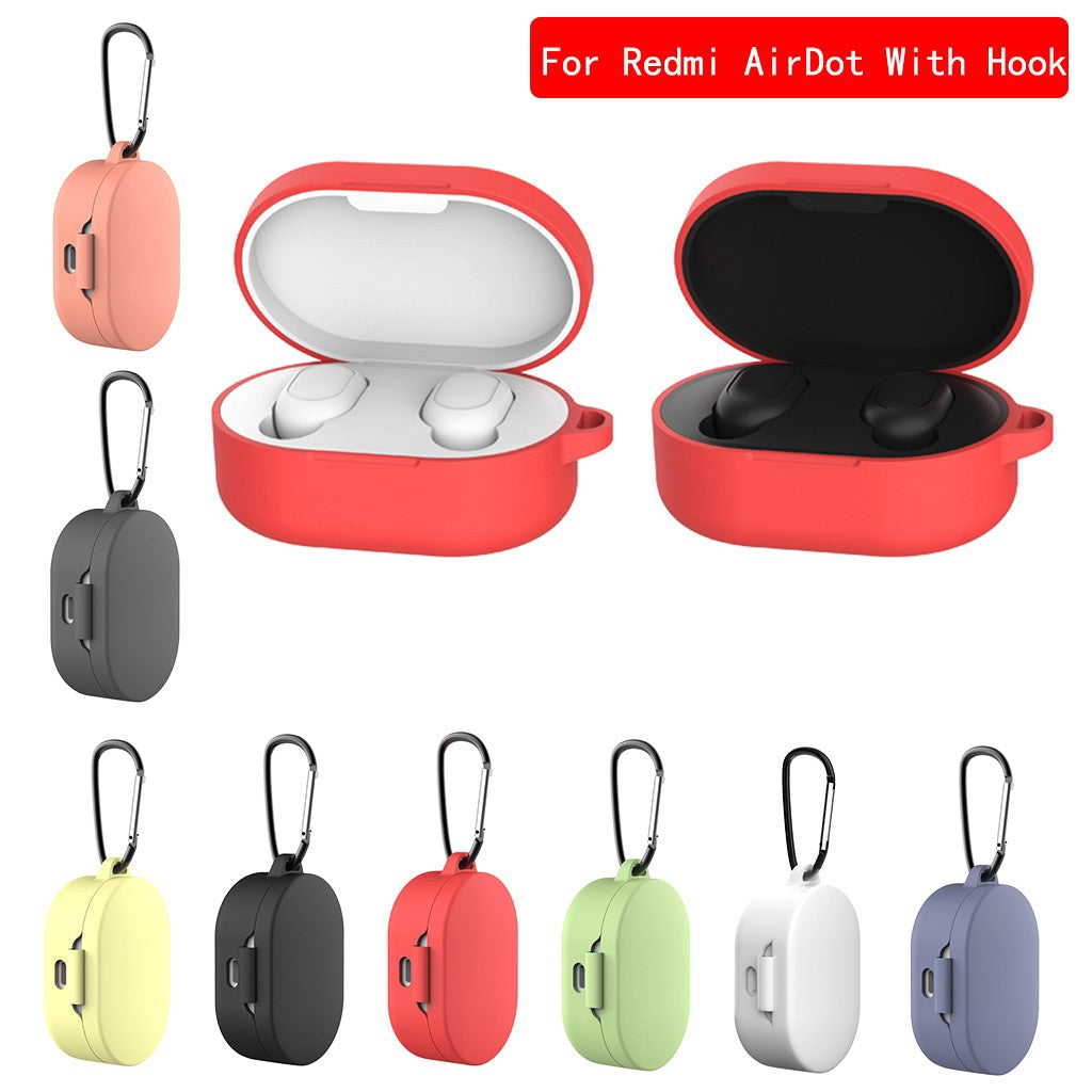 Soft Silicone Cases Redmi Mi tws redmi Airdots 2 Airdot S Wireless Bluetooth Soft TPU Cover For xiaomi redmi Airdots Protective Rubber Case Air dots 3 With Buckle
