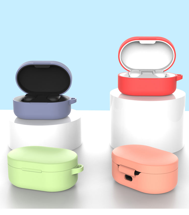 Soft Silicone Cases Redmi Mi tws redmi Airdots 2 Airdot S Wireless Bluetooth Soft TPU Cover For xiaomi redmi Airdots Protective Rubber Case Air dots 3 With Buckle